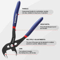 WORKPRO 180250mm Water Pump Pliers Universal Adjustable Quick Adjusting Curved Jaw Groove Joint Pliers Non-Slip Comfort Handle