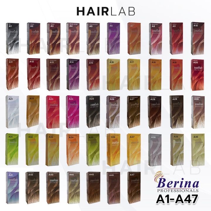 พร้อมส่ง-ครบทุกสี-berina-a1-a47-เบอริน่า-สีย้อมผม-ยาย้อมผม-ปิดผมหงอก-ปิดผมขาว-ครีมเปลี่ยนสีผม