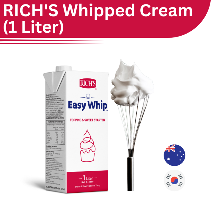 IMPORTED Easy Whip 1L RICH'S Whipped Whipping Cream Room Temp. Cup