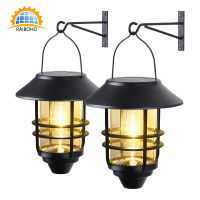 Newest 2 Pack Security Solar Wall Lantern Solar Outdoor Lights 15 Lumen Heavy Glass &amp; Stainless Solar Powered Porch Lights