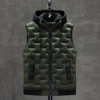 Mens Winter Down Vests Brand Top Selling New Male Casual Waistcoat Outdoor Sleeveless Jackets Outwear Hooded Vest