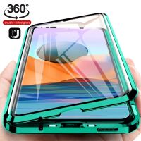 Metal Magnetic Case For Xiaomi Redmi Note 10 9S 9A 9C 8T Double Sided Glass Adsorption Case For Mi 11T Pro POCO M3 F3 X3 M4 Pro