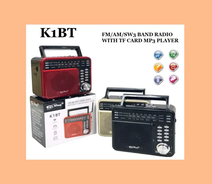 AM/FM/SW 3 Band Bluetooth Radio With USB/TF Card MP3 Player with Power ...