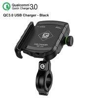 USB Charger-Black Moto Mobile Phone Holder For Motorcycle Bicycle Cellphone Mount Stand Bracket With QC3.0 USB Quick Charger Or Without Charging