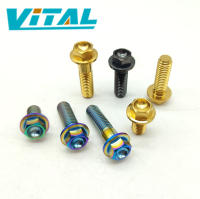 1 PC Vitaltitanium TITANIUM Bolt M8 x 15 มม.20 มม.25 มม.30 มม.35 มม.60 มม. 85 มม.PITCH 1.25 หน้าแปลนหัวหกเหลี่ยมหกเหลี่ยมหน้าแปลนสลักเกลียว Gr5 TITANIUM สกรู Ti Bolt สำหรับจักรยานรถจักรยานยนต์รถจักรยานยนต์อะไหล่รถ Ti สกรู 6al4v TITANIUM