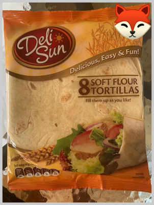 { Deli Sun } Plain flour Wraps  8 SHEETS Size 320 g.