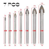 4/6/7 Pcs Glass Marble Porcelain Spear Head Ceramic Tile Drill Bits Set Spade Drill Bit 3/4/5/6/8/10/12mm Drills  Drivers