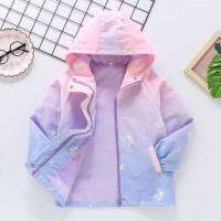 Summer Spring Waterproof Girls Lined Coat Full Zipper Hooded Baby Jackets Children Outerwear Kids Outfits 3-14 Years