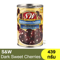 เอสแอนด์ดับบลิว เชอรี่ดำแกะเม็ด 439 กรัม S&amp;W Pitted Cherries Dark Sweet 439g. / Dark Sweet Cherries