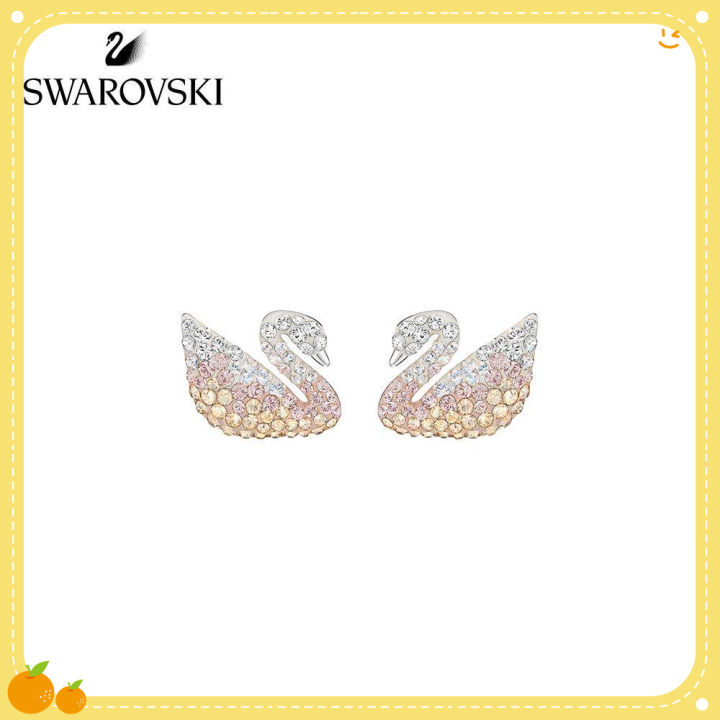 ต่างหูสวารอฟสกี้-swarovski-stud-earrings-iconic-swan-gradient-swan-simple-fashion-earrings-stud-earrings-womens-fine-jewelryth