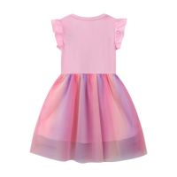 【cw】 Girls Dress Kids Skirt Short Sleeve Skirt Gauze Dress Princess 2022 New Style Western Style Summer for Older Girls ！