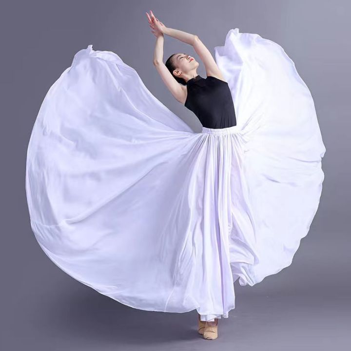 1 360540720 Degree Chiffon Skirt Ballet Belly Dance Women Gypsy Long Skirts Dancer Practice 