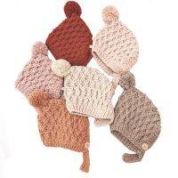 Baby Woolen Hat Solid Color Windproof Woolen Hat Thickened Cap for Kids Dusty Pink/Wine Red/Caramel/Beige/Khaki 3-24 Month