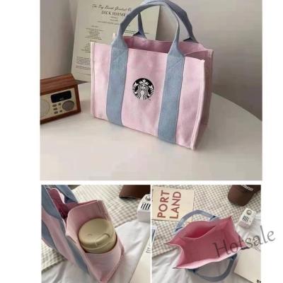 【hot sale】㍿♞ C16 Starbucks Canvas Tote Bag Japanese Handbag Eco Bag Simple Design Women Shopping Shoulder Bag Lunch Box Bento Bags