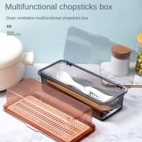 Kitchen Drawer Organizer with Lid and Drainer Plastic Kitchen Cutlery Tray Home Space Saving Utensil Storage Container