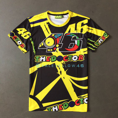 รถจักรยานยนต์ MOTOGP แห้งเร็ว T เสื้อขี่มอเตอร์ไซค์สั้น T ชุดแข่งคอกลมลำลองแขนสั้นระบายอากาศ T เสื้อ