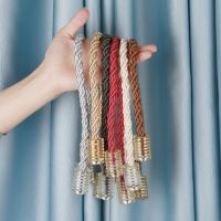 1Pc Magnetic Curtain Tieback Cylindrical Golden Home Decorative Polyester Curtains Holder Hook Buckle Rope Magnet Clip