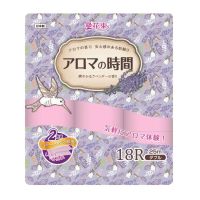 Hanataba Aroma ทิชชู่กระดาษชำระญี่ปุ่น แกนกลิ่นลาเวนเดอร์ ละลายน้ำได้ หนา2ชั้น 25เมตร 18ม้วน