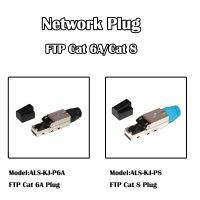 5 Pieces Networking Plug Cat 6A /Cat 8 FTP Modular Connector 10Gbps Ethernet RJ45 Shielded Cables