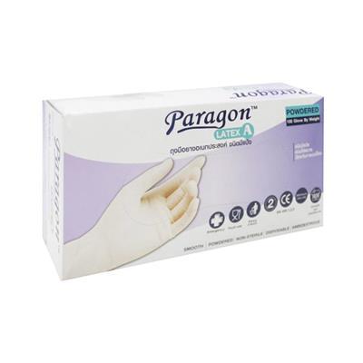"Buy now"ถุงมือยาง ลาเท็กซ์ มีแป้ง PARAGON รุ่น 75-255128 ขนาด S (แพ็ค 100 ชิ้น) สีขาว*แท้100%*