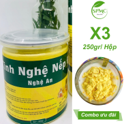 Combo 3 Hộp Tinh Bột Nghệ ĐỎ Nguyên Chất Nếp Đỏ 250gr Nghệ An Sáng Da Giảm