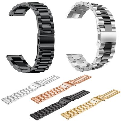 ☎ 18mm 20mm 22mm Watch Band สำหรับ Samsung Galaxy Watch 42mm 46mm Gear S2 S3 สายนาฬิกา Pebble Time Amazfit Stratos 2 Stainless Steel Band