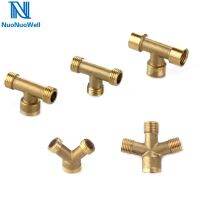 1PC M14*1.5 Copper Connector 1/4 3 Way 4 Ways Brass Adapter PT Screw Electric Washer Sprayer Connectors Watering Systems Garden Hoses