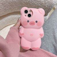 Three-Dimensional Pig Iphone14 Cartoon 13 Silicone Soft 12 Anti-Fall XS