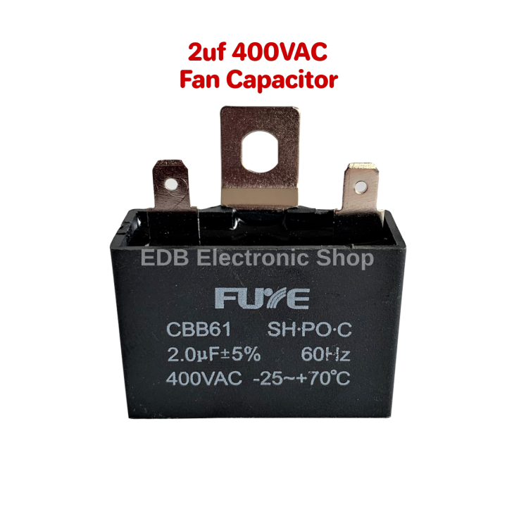 2uf 400VAC Fan Capacitor / 2uf Electric Fan Capacitor Terminal Type ...