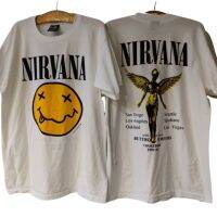 H NIRVANA SMILEY เสื้อวง เสื้อทัวร์ ป้าย giant made in USA. เสื้อยืดคอกลมผ้าฝ้าย