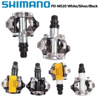 Shimano แป้นเหยียบ M520 M6000 PD-M520แป้นเหยียบสองด้านแป้นเงินสีดำสำหรับแป้นเหยียบจักรยานเสือภูเขา MTB 55มม.