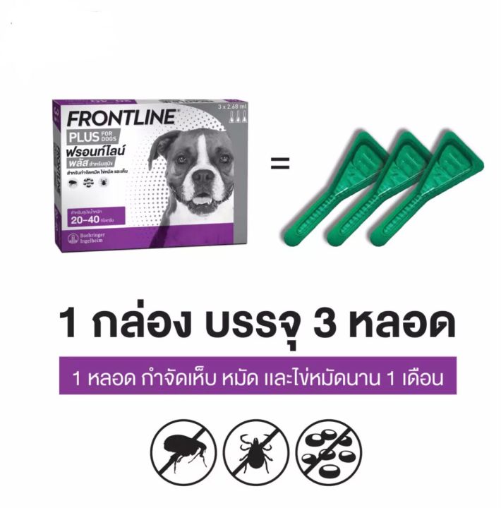 frontline-plus-for-dog-ฟรอนท์ไลน์-พลัส-สำหรับสุนัขน้ำหนัก-20-40-kg-กก-exp-6-2024