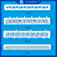 ? Homepet เสื่อลูกไม้รูปดอกไม้4ชิ้นแม่พิมพ์ตกแต่งขอบเครื่องมือตกแต่งเค้ก