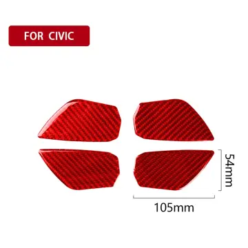 3D Red Carbon Fiber Interior Cover Trim Stickers For Honda Civic 11Th 2022