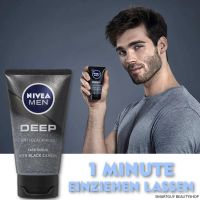 Nivea Men Deep Anti-blackhead Face Wash Scrub With Black Carbon ผลิตภัณฑ์สครับดีท็อกซ์ผิวหน้าสำหรับผู้ชายสูตรพิเศษจากต่างประเทศ