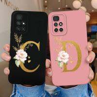 เคสสำหรับ Xiaomi Redmi 9Prime 10 Prime 10 Prime + เคส A-Z แวววาวลายดอกไม้26ตัวอักษรซิลิโคนเหลวแบบนิ่มอัปเกรดการป้องกันแบบเต็มรูปแบบป้องกันการตกกระแทกเคสสำหรับ Redmi ด้านหลัง9 10 Prime Plus เคสกันกระแทกผิวเรียบ