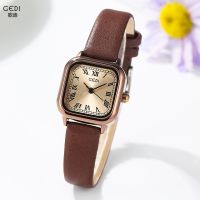 GEDI/Godi ins style retro small cube sugar watch niche simple and versatile mini temperament student literary female watch 【QYUE】