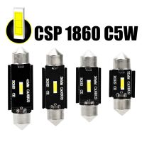 (Premium car)1x CSP LED C5W LED รถยนต์31มม. 36มม. 39มม. 41มม. พู่ห้อยไฟอ่านหนังสืออัตโนมัติภายในโดมยานพาหนะลำต้นประตูโคมไฟหลอดไฟ6000K DC12V