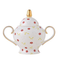 High Quality Home Ceramic Kitchen Sugar Bowl Seasoning Bottle Spice Tank Lovely Flower Pattern De Especias