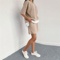 2023 Summer Clothing For Women Loose Casual Sports Wide Leg Shorts Two Piece Sets Womens Outifits Korean Fashion Solid Outifits