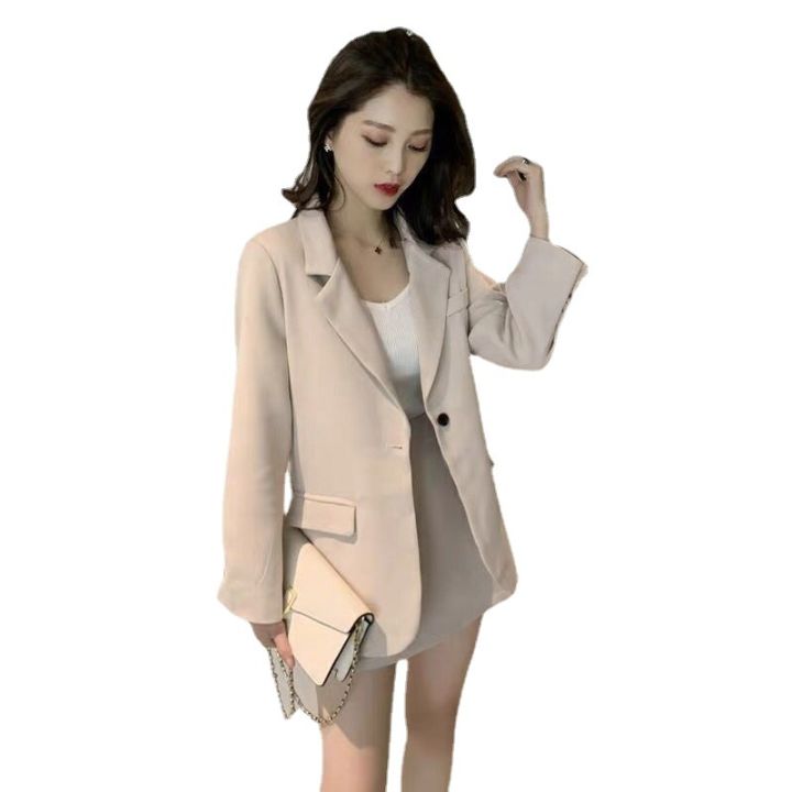cantr-เสื้อแจ็กเก็ตสูทกระโปรงสั้น-สไตล์เกาหลี-เนื้อผ้าใส่สบาย-เดรสออกงาน-เสื้อคลุมแขนยว-สไตล์เกาหลีน่ารัก-ชุดแฟชั่นหญิง