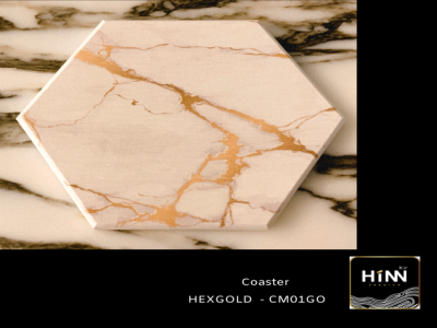 HiNN Premium ที่รองแก้ว หินซับน้ำ รุ่น HEXGOLD