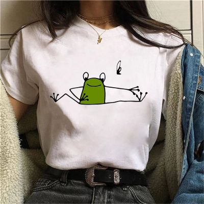 Cute Frog Anime T-shirt Women Summer Funny Clothes Aesthetic Women Tshirt Casual Vintage Harajuku Cartoon T Shirt Women  7456