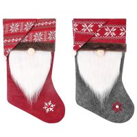 Christmas Gnome Stockings Set of 2 Hanging Ornament Cute Gift Decor for Home Children‘s Day Birthday Party Gift Wrapping Socks Tights