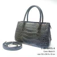 Prang Crocodile Leather Top Handle Bag Handbag กระเป๋าถือสตรี กระเป๋าผู้หญิง หนังจระเข้ C-LB-0097S-R