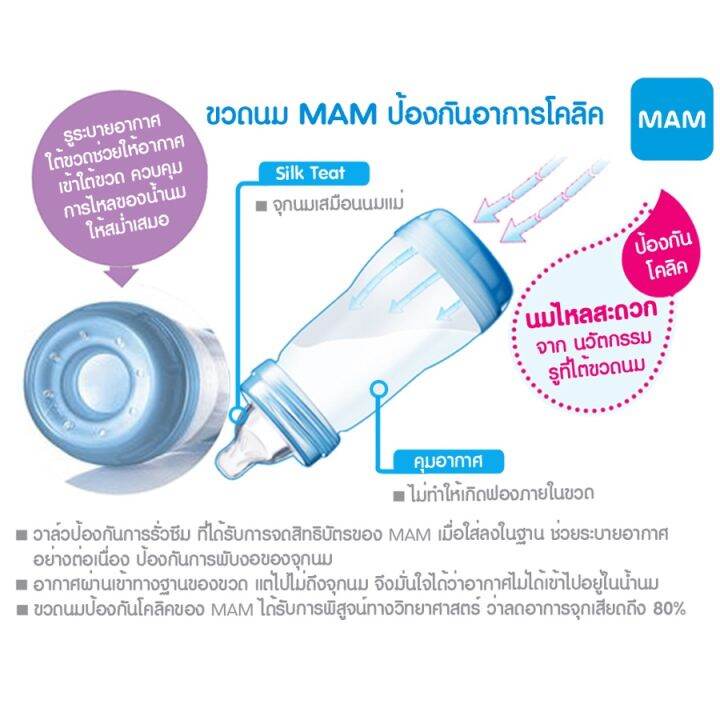 ขวดนม-mam-รุ่น-easy-start-รุ่นป้องกันโคลิค-11-ออนซ์-พร้อมจุก-level-2