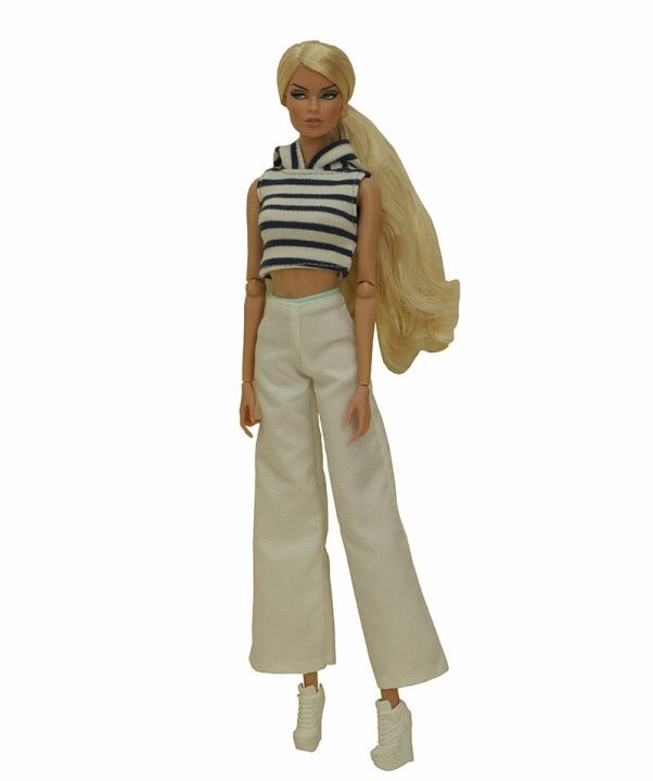 ชุดเสื้อผ้าแฟชั่นตุ๊กตาบาร์บี้สำหรับผู้หญิงชุดเสื้อผ้าตุ๊กตาบาร์บี้1-6ชุดเสื้ออุปกรณ์สำหรับตุ๊กตาบาร์บี้กางเกงขากว้างกางเกงของเล่น