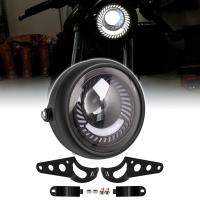 Faro LED De Protección Para Motocicleta Luz De Carretera Y Baja De 6,5 Pulgadas, Con Soporte, Para Harley Racer, Personalizado