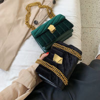 Luxury Women Shoulder Bag Designer Buckle Solid Color Handbag Korean Style High Quality Suede Leather Chain Messenger Bags Sac