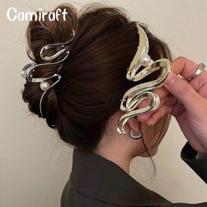 camiraft-กิ๊บติดผมคริสตัลเพชรเทียมประดับมุกโลหะกิ๊ฟติดผมสำหรับผู้หญิงหญิงสาว2023ที่หนีบผมแฟชั่นใหม่ที่หนีบผมรูปเกาหลีเครื่องประดับผมสง่างามน่ารักสไตล์เกาหลี